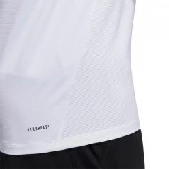 ADIDAS T-SHIRT AERO 3 STRIPES PB Bianco -Negozio online TRAINING E PALESTRA Italia 2022 adidas h16877 t shirt aero 3 stripes pb abbigliamento training e palestra uomo 044376601 wht 5