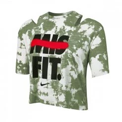 NIKE T-SHIRT CROP REBEL TOP DONNA Verde