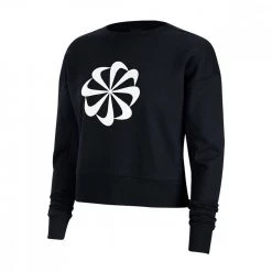 NIKE FELPA GIROCOLLO DRI-FIT ICON CLASH DONNA Nero