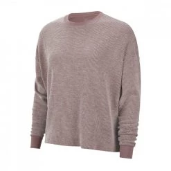 NIKE FELPA GIROCOLLO YOGA DONNA Rosa