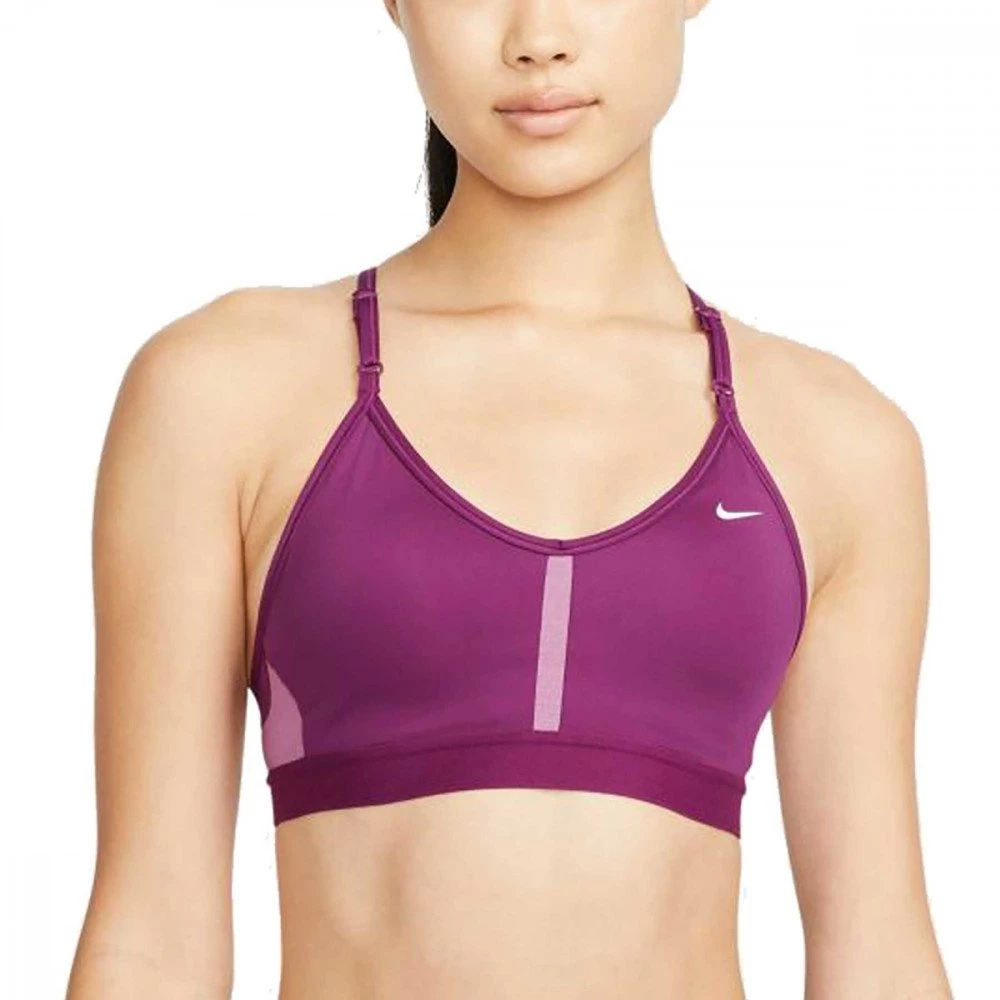 NIKE REGGISENO DRI-FIT INDY V-NECK Viola 1 NIKE REGGISENO DRI-FIT INDY V-NECK Viola