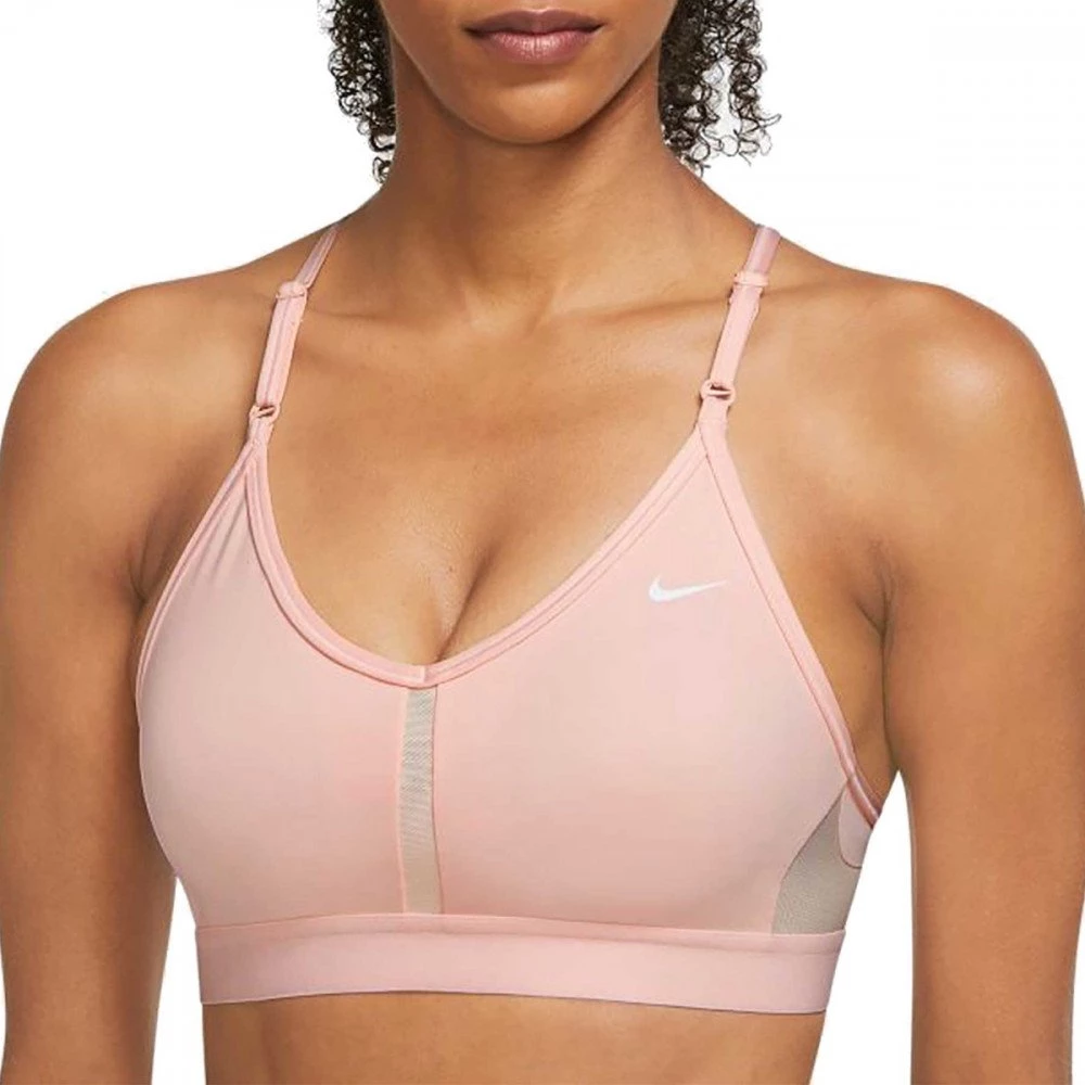 NIKE REGGISENO DRI-FIT INDY V-NECK Rosa 1 NIKE REGGISENO DRI-FIT INDY V-NECK Rosa