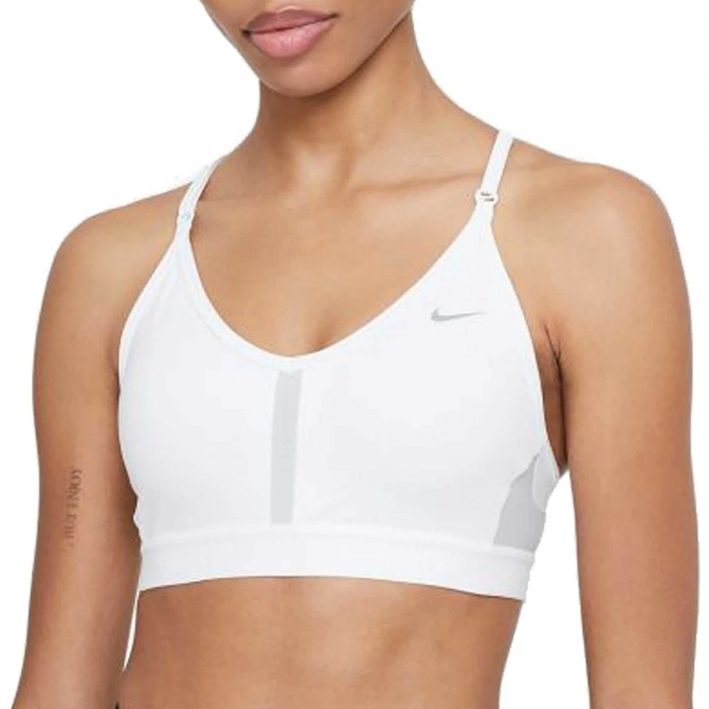 NIKE REGGISENO DRI-FIT INDY V-NECK Bianco 1 NIKE REGGISENO DRI-FIT INDY V-NECK Bianco