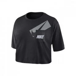 NIKE T-SHIRT DRI-FIT CROP DONNA Nero