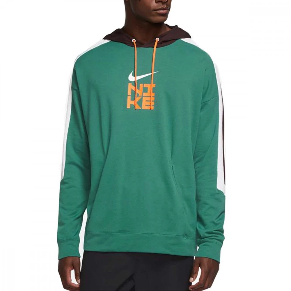 NIKE FELPA CON CAPPUCCIO DRI-FIT SPORT CLASH Verde 1 NIKE FELPA CON CAPPUCCIO DRI-FIT SPORT CLASH Verde