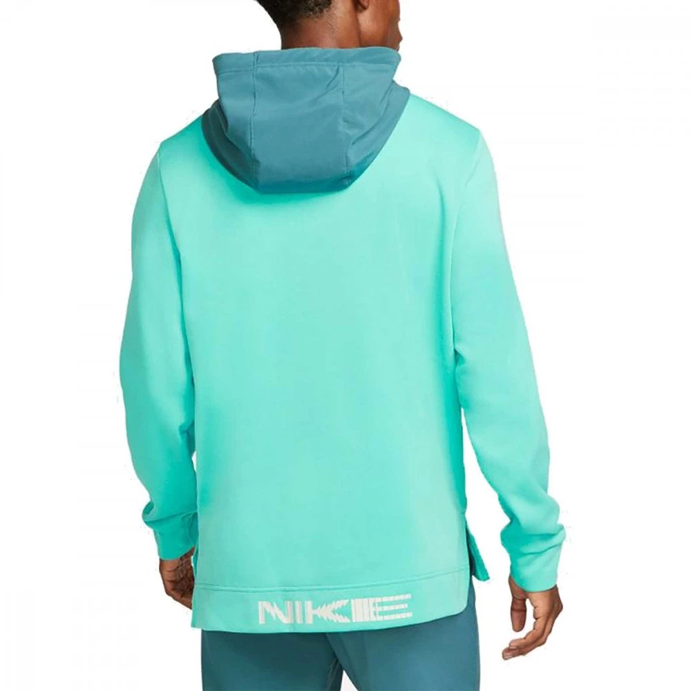 NIKE FELPA CON CAPPUCCIO DRI-FIT BICOLOR Verde - immagine 2