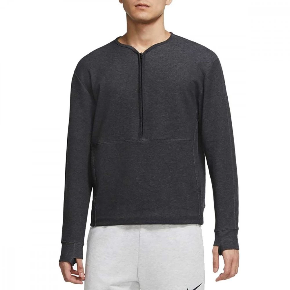 NIKE MAGLIA MANICA LUNGA 1/2 ZIP DRI-FIT RESTORE YOGA Grigio