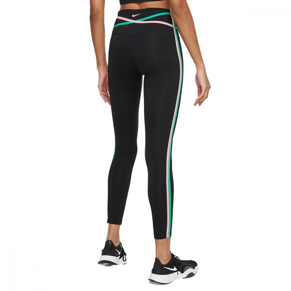 NIKE LEGGINGS NASTRATI DRI-FIT ONE DONNA Nero 2 NIKE LEGGINGS NASTRATI DRI-FIT ONE DONNA Nero - immagine 2