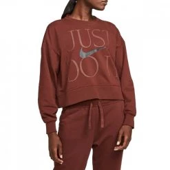 NIKE FELPA GIROCOLLO DRI-FIT GET FIT DONNA Marrone