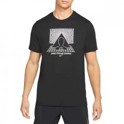 NIKE T-SHIRT DRI-FIT YOGA GRAPHIC Nero