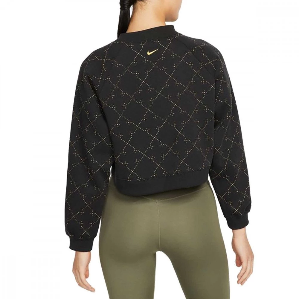 NIKE FELPA GIROCOLLO CROP NOVELTY DONNA Nero 2 NIKE FELPA GIROCOLLO CROP NOVELTY DONNA Nero - immagine 2