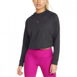 PUMA FELPA CROP CON CAPPUCCIO FLAWLESS DONNA Nero -Negozio online TRAINING E PALESTRA Italia 2022 puma 521551 felpa crop con cappuccio flawless donna abbigliamento training e palestra donna 045352801 01 3