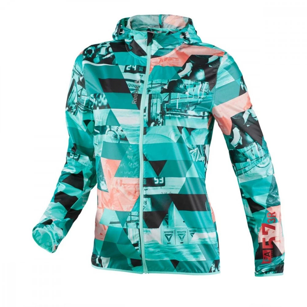 REEBOK Giacca Os Print Donna Verde 1 REEBOK Giacca Os Print Donna Verde