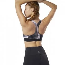 REEBOK REGGISENO PUREMOVE-SHATTERED ICE Nero -Negozio online TRAINING E PALESTRA Italia 2022 reebok dy8074 reggiseno puremove shattered ice abbigliamento training e palestra donna 038745501 blk 2