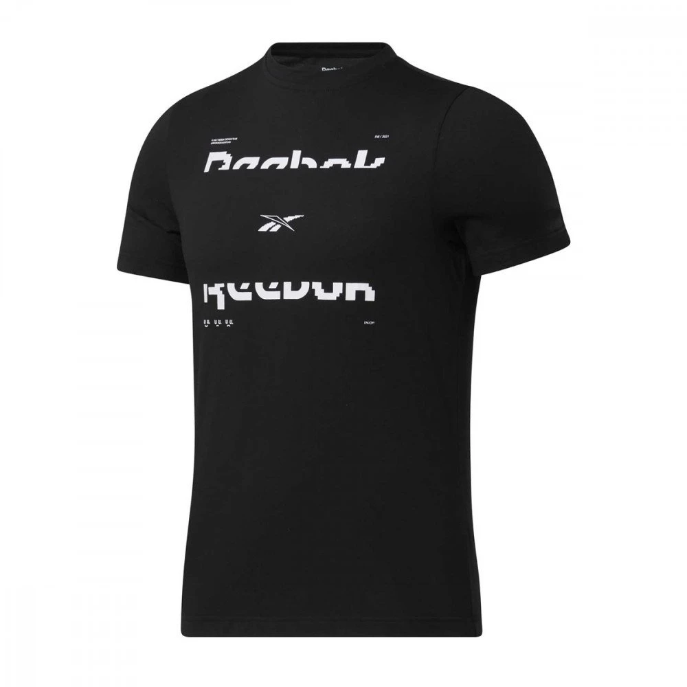 REEBOK T-SHIRT TECH STYLE GRAPHIC Nero 1 REEBOK T-SHIRT TECH STYLE GRAPHIC Nero
