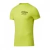 REEBOK T-SHIRT WEIGHTLIFTING NOVELTY GRAPHIC Lime