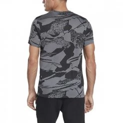REEBOK T-SHIRT WORKOUT READY ALLOVER Nero -Negozio online TRAINING E PALESTRA Italia 2022 reebok ha1064 t shirt workout ready allover abbigliamento training e palestra uomo 044384101 blk 3