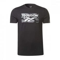 REEBOK T-SHIRT CAMO ALLOVER PRINT Nero