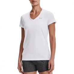UNDER ARMOUR T-SHIRT SOLID SCOLLO V DONNA Bianco -Negozio online TRAINING E PALESTRA Italia 2022 under armour 1255839 t shirt solid donna abbigliamento training e palestra donna 044895801 100 3