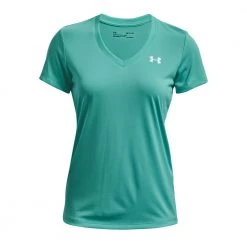 UNDER ARMOUR T-SHIRT SOLID SCOLLO V DONNA Verde