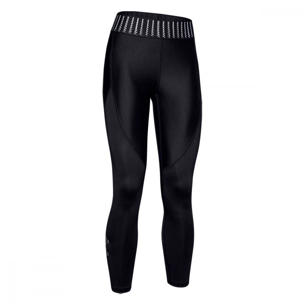 UNDER ARMOUR LEGGINGS HEATGEAR® ANKLE CROP FASCIA LOGATA DONNA Nero