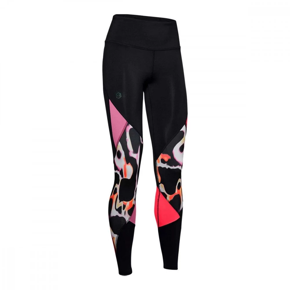 UNDER ARMOUR LEGGINGS RUSH™ PRINT COLOR BLOCK DONNA Nero