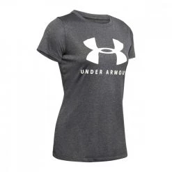 UNDER ARMOUR T-SHIRT TECH LOGO GRAPHIC DONNA Grigio