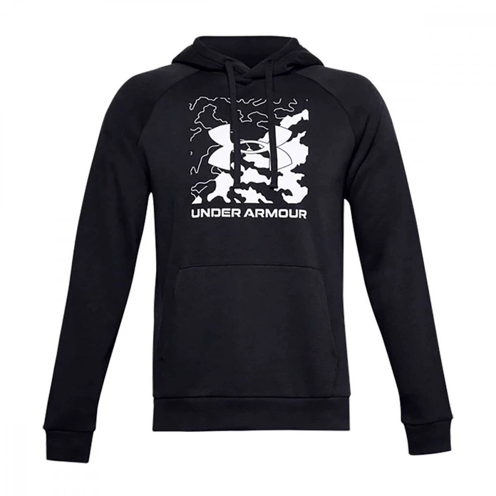 UNDER ARMOUR FELPA CON CAPPUCCIO RIVAL FLEECE BOX LOGO Nero