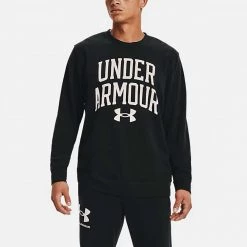 UNDER ARMOUR FELPA GIROCOLLO RIVAL TERRY Nero -Negozio online TRAINING E PALESTRA Italia 2022 under armour 1361561 felpa girocollo rival terry abbigliamento training e palestra uomo 042863601 001 3