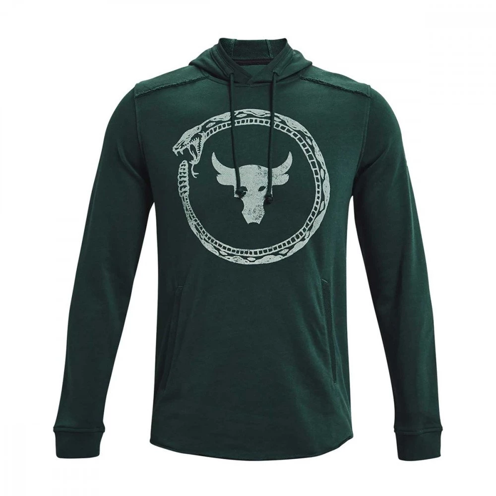 UNDER ARMOUR FELPA CON CAPPUCCIO PROJECT ROCK SNAKE Verde