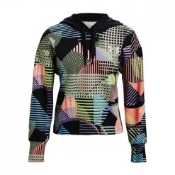 UNDER ARMOUR FELPA CON CAPPUCCIO GEO PRINT DONNA Nero