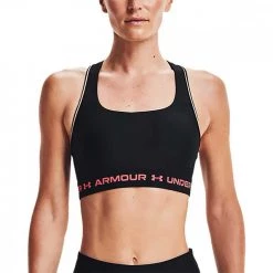 UNDER ARMOUR REGGISENO CROSSBACK MID 80S Nero -Negozio online TRAINING E PALESTRA Italia 2022 under armour 1365744 reggiseno crossback mid 80s abbigliamento training e palestra donna 044068401 001 3