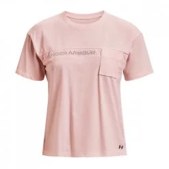 UNDER ARMOUR T-SHIRT POCKET MESH GRAPHIC DONNA Rosa