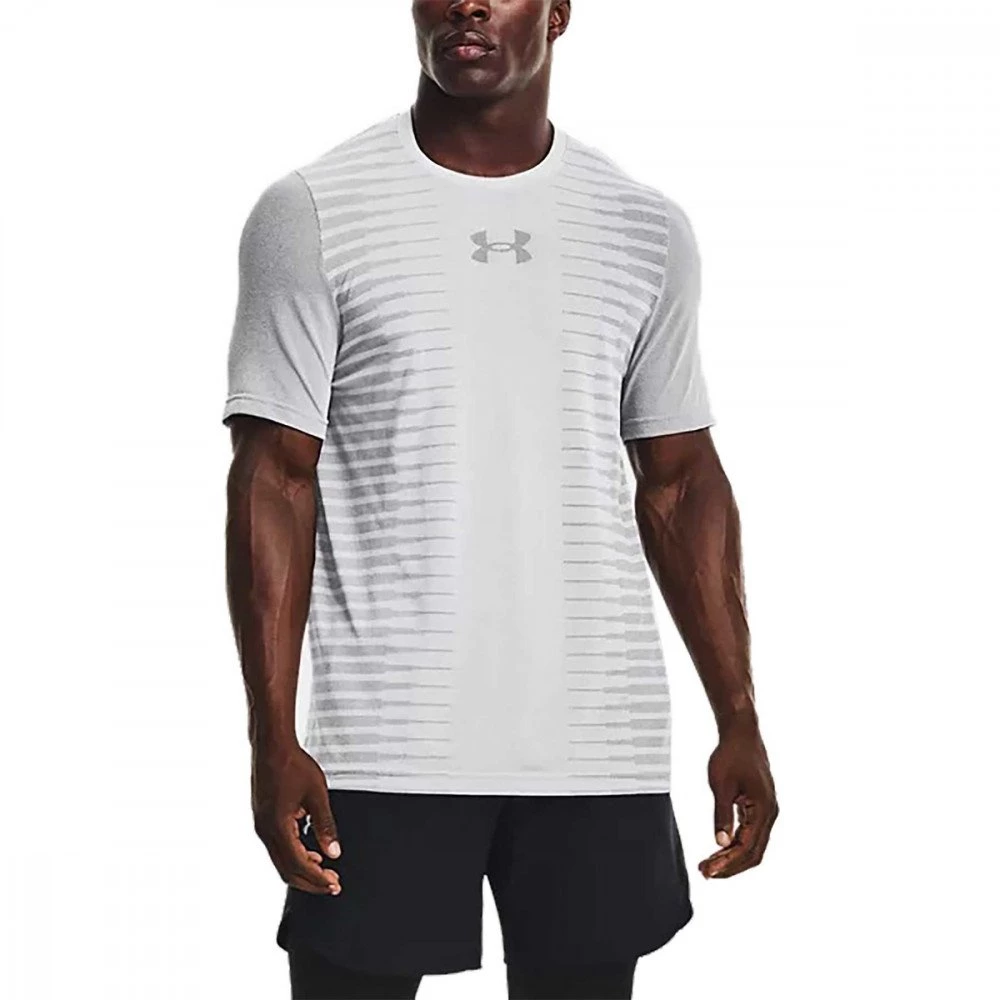 UNDER ARMOUR T-SHIRT SEAMLESS WORDMARK Grigio 3 UNDER ARMOUR T-SHIRT SEAMLESS WORDMARK Grigio - immagine 3