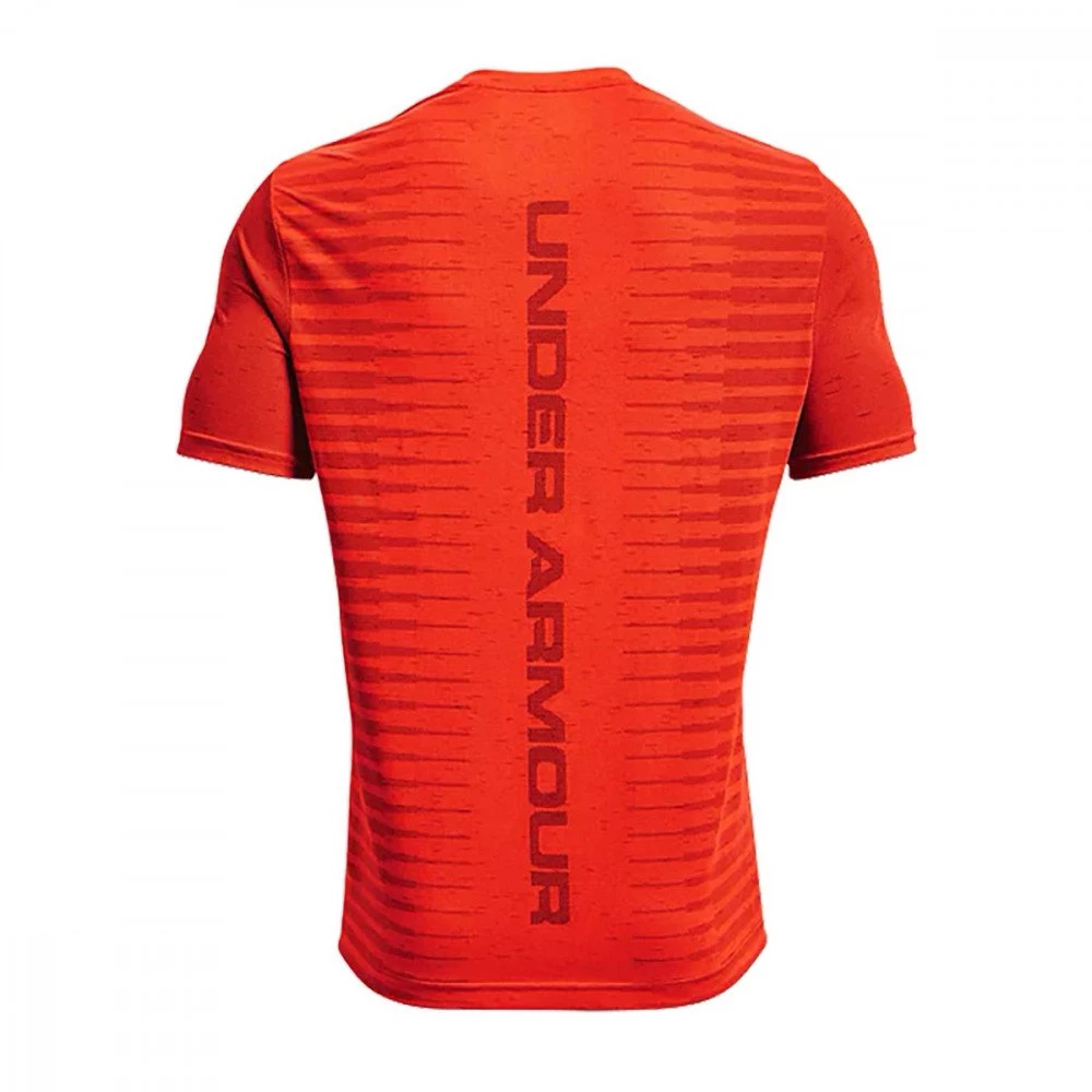 UNDER ARMOUR T-SHIRT SEAMLESS WORDMARK Arancio 2 UNDER ARMOUR T-SHIRT SEAMLESS WORDMARK Arancio - immagine 2