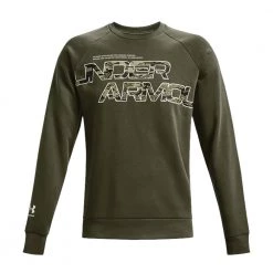 UNDER ARMOUR FELPA GIROCOLLO CAMO RIVAL FLEECE Verde