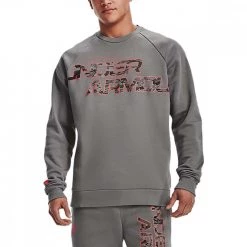 UNDER ARMOUR FELPA GIROCOLLO RIVAL FLEECE CAMO SCRIPT Grigio -Negozio online TRAINING E PALESTRA Italia 2022 under armour 1366306 felpa girocollo rival fleece camo script abbigliamento training e palestra uomo 043984901 066 3