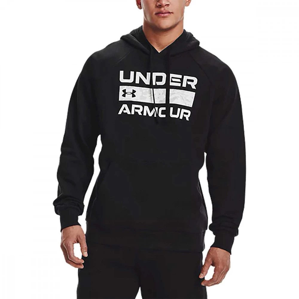 UNDER ARMOUR FELPA CON CAPPUCCIO RIVAL FLEECEE SIGNATURE BOX Nero - immagine 3
