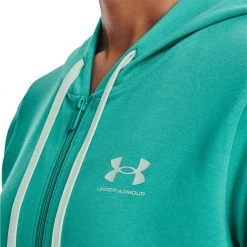 UNDER ARMOUR FELPA ZIP RIVAL TERRY DONNA Verde -Negozio online TRAINING E PALESTRA Italia 2022 under armour 1369853 felpa zip rival terry donna abbigliamento training e palestra donna 044941901 369 5
