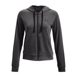 UNDER ARMOUR FELPA FULL ZIP CON CAPPUCCIO RIVAL TERRY DONNA Grigio