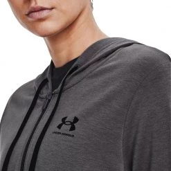 UNDER ARMOUR FELPA FULL ZIP CON CAPPUCCIO RIVAL TERRY DONNA Grigio -Negozio online TRAINING E PALESTRA Italia 2022 under armour 1369853 rival terry fz hoodie abbigliamento training e palestra donna 046617601 010 5