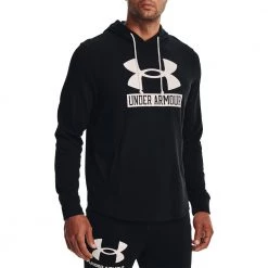 UNDER ARMOUR FELPA CON CAPPUCCIO LOGO RIVAL TERRY Nero -Negozio online TRAINING E PALESTRA Italia 2022 under armour 1370390 felpa cappuccio logo rival terry abbigliamento training e palestra uomo 044903901 001 3