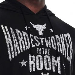 UNDER ARMOUR FELPA CON CAPPUCCIO PROJECT ROCK TERRY Nero -Negozio online TRAINING E PALESTRA Italia 2022 under armour 1370458 felpa con cappuccio project rock abbigliamento training e palestra uomo 044905601 001 5